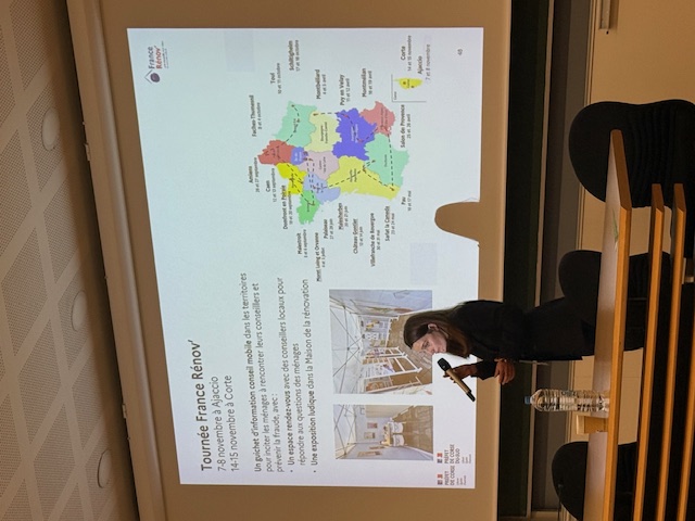 Présentation du bilan de la tournée France Rénov’ à Ajaccio par Anna Andreani